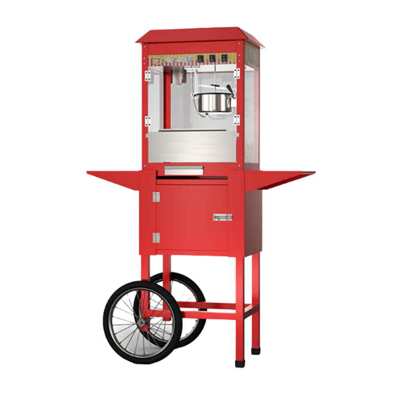 苏勒爆米花机商用全自动电动爆米花机器爆玉米摆摊设备   8安士屋顶带车爆米花机