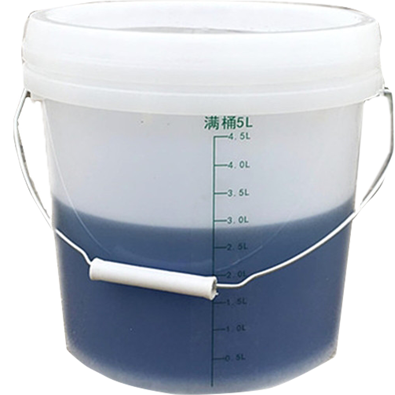 20升塑料桶带刻度线10L半透明白色桶奶茶店带刻度先塑料桶盖 20L全透明桶带刻度线