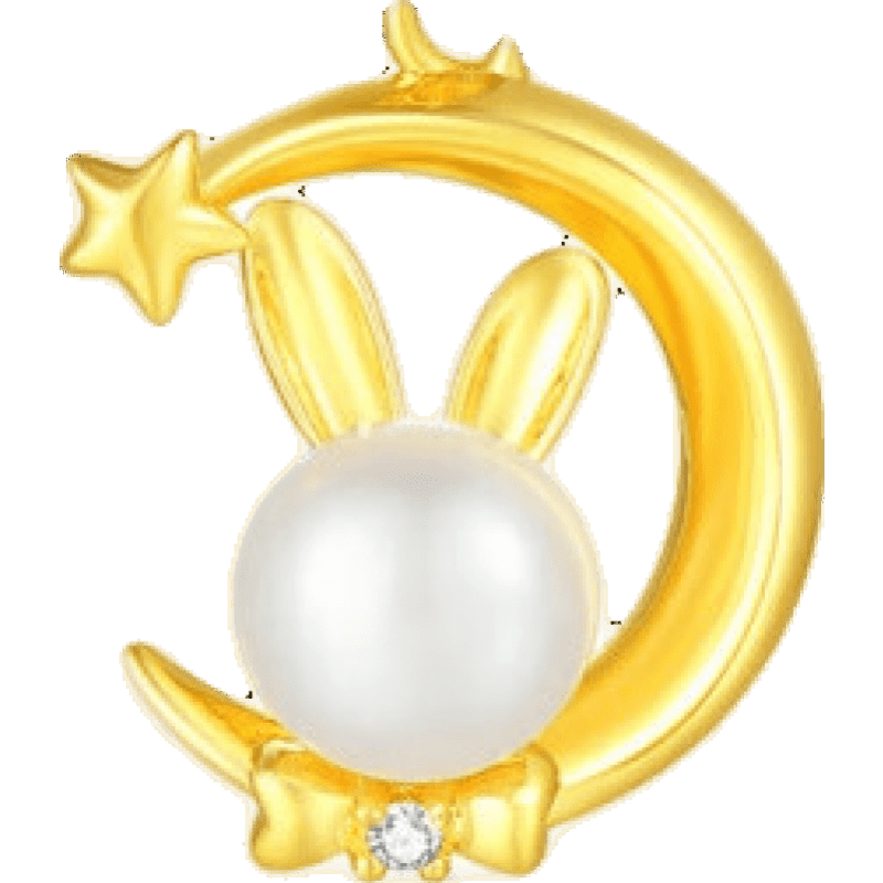 周大生 星月兔925银珍珠项链 s1pc0936