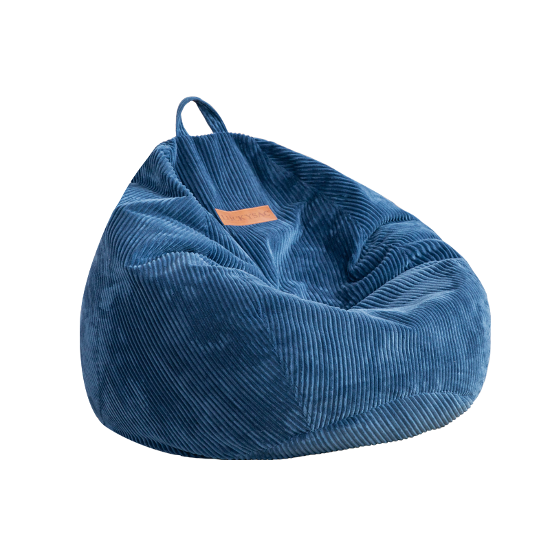 LUCKYSAC灯芯绒款懒人沙发EPP豆袋 单人布艺榻榻米客厅卧室阳台小沙发座椅 80*110cm舒适款宝蓝