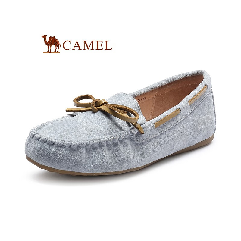 骆驼（CAMEL）女鞋秋季 休闲舒适低跟韩版百搭圆头浅口单鞋女 灰色 34