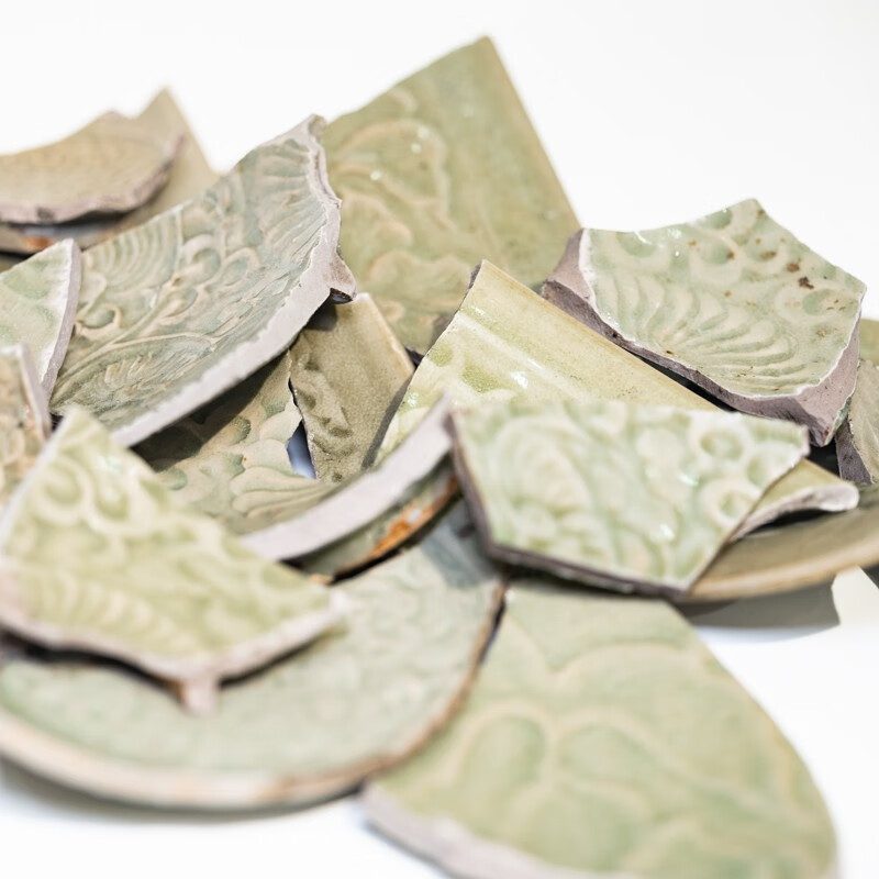 游此斋耀州窑瓷器古玩瓷器瓷片工艺品收藏瓷器碎片学习标本碎片绿釉瓷