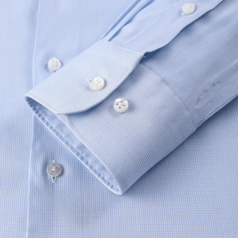 MAYOR男装 ALUMO面料易打理蓝色长袖男衬衫 蓝色 43