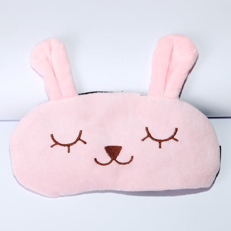 男女款冰敷热敷卡通可爱韩版冰袋遮光眼罩冷热两用眼罩 粉色兔（可调节） 眼罩+冰袋
