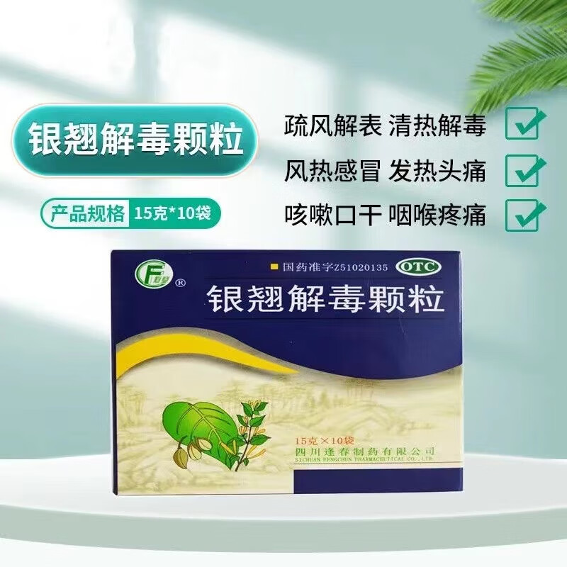 【送货上门 现货速发】逢春 银翘解毒颗粒10袋装冲剂 风热感冒发热