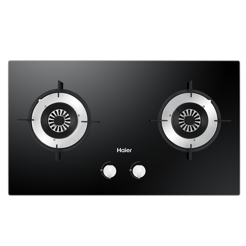 海尔（Haier）燃气灶 液化气灶 家用嵌入式 4.5KW大火力 钢化玻璃瞬燃点火煤气灶双灶以旧换新JZY-Q2BE2(20Y)