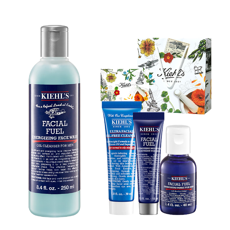 Kiehl's 科颜氏 男士焕活洁面啫喱250ml （赠洁面30ml*3）