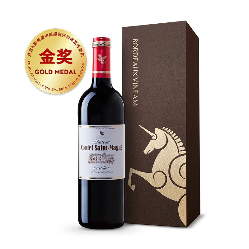 翡马（BORDEAUX VINEAM）法国进口 圣曼尼酒庄干红葡萄酒 750ml 单支礼盒装