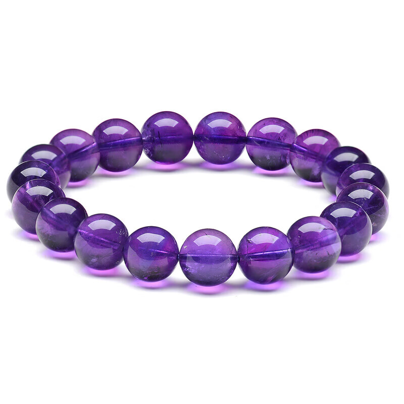 石玥珠宝紫水晶手链手串男女士款配饰 情侣手链 水晶玛瑙 10mm