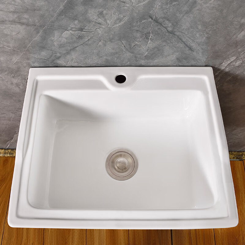 好亿家(HAOYIJIA)陶瓷立柱洗衣盆洗菜池落地洗手盆阳台洗脸盆柱盆老式大号洗涤槽 大号5062款 槽+柱+下水器