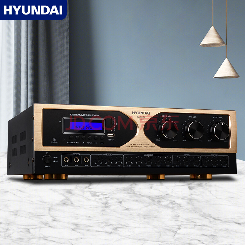 hyundai现代定阻蓝牙功放机 大功率家庭影院ktv电视卡拉ok会议室演出