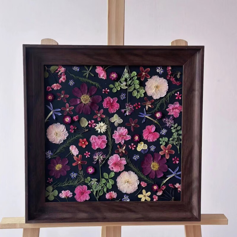 永生花植物标本压花装饰画创意图案礼物手作diy 【材料包】海棠未眠