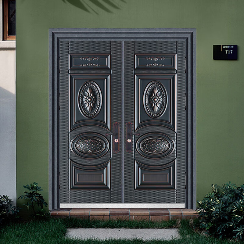 德骊嘉防爆铸铝门别墅大门双开门入户门对开农村自建房甲级防盗门