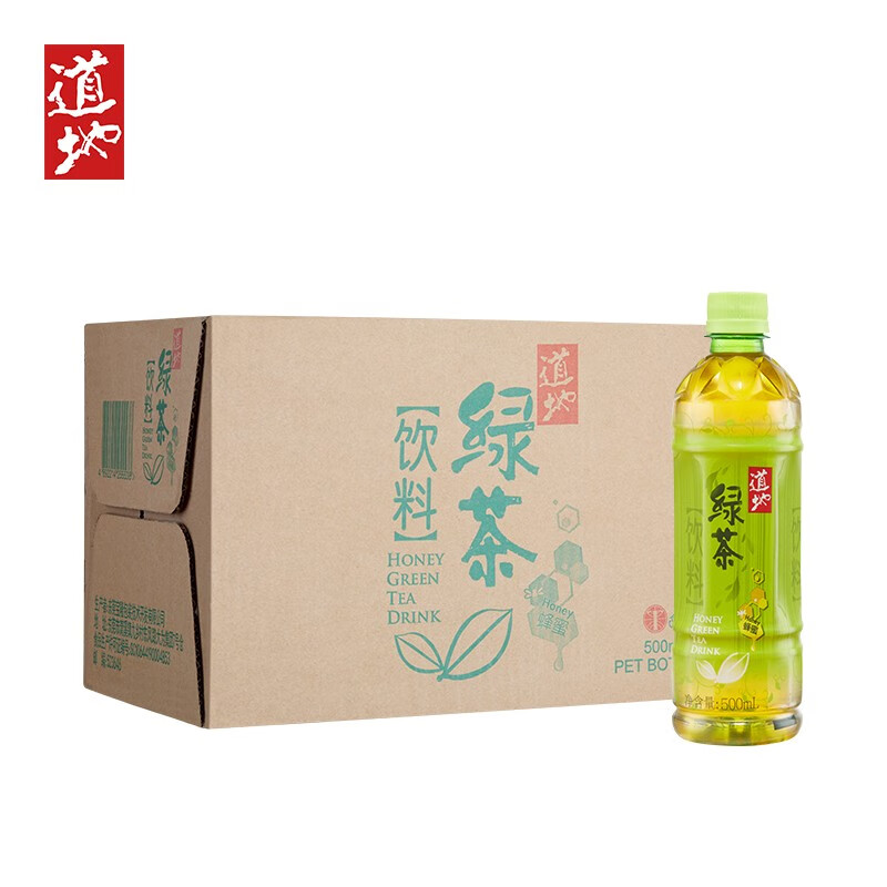 道地（TAO-TI）蜂蜜绿茶 低糖含天然蜂蜜绿茶饮料 500ml*15瓶整箱