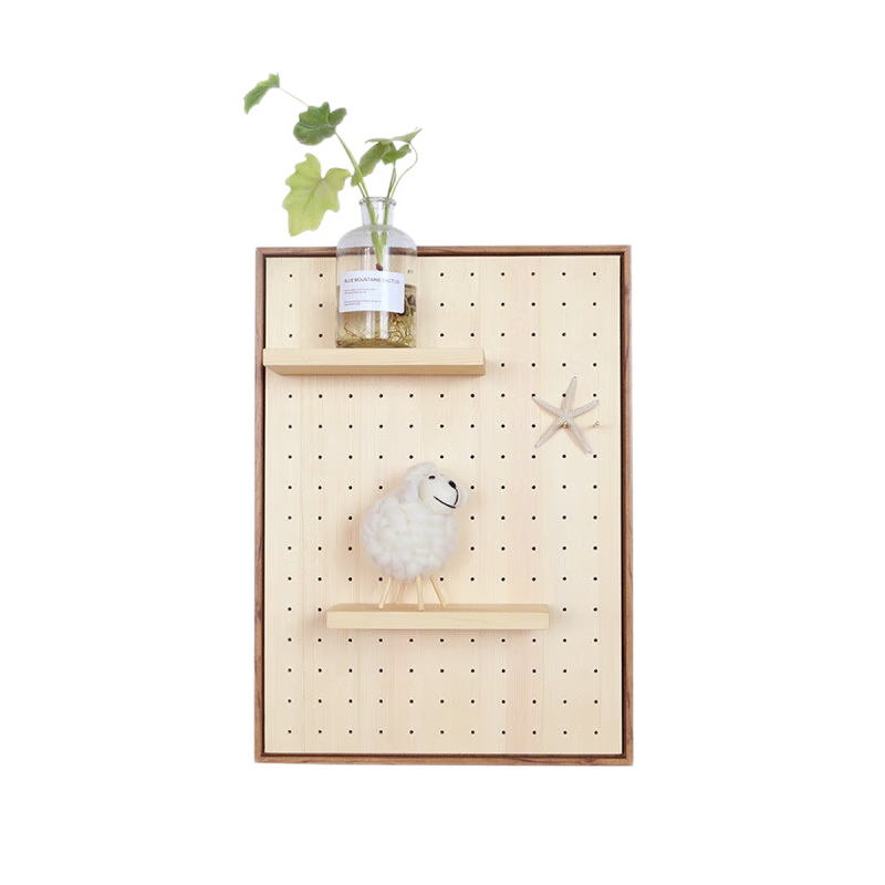 【实木材质】小木の良品画框洞洞板木质多功能木收纳卧室家用多孔板墙壁墙上置物架 定制
