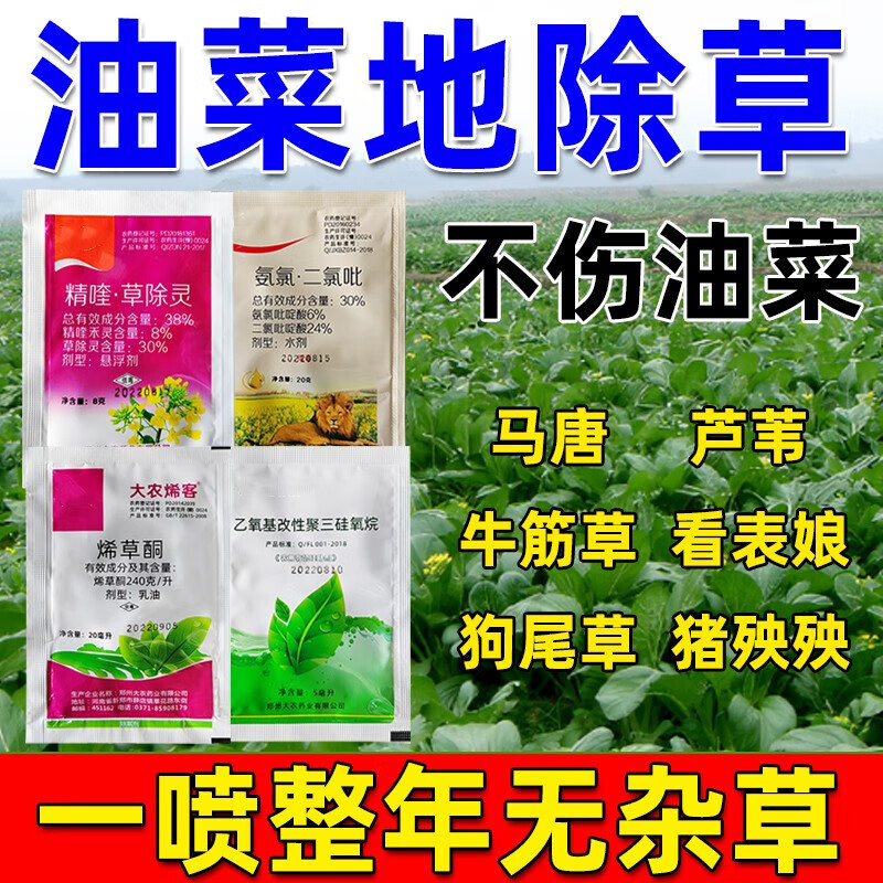 油菜田苗后专用除草剂草除灵禾阔烂根剂移栽油菜田农药 53ml