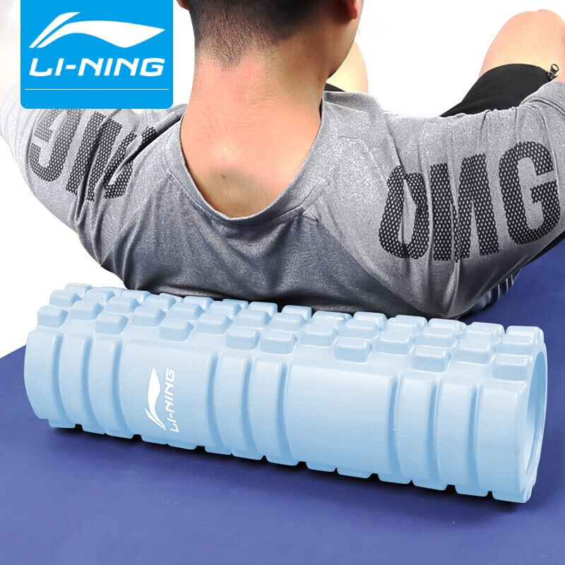 李宁（LI-NING） 泡沫轴 肌肉放松滚轴男健身器械筋膜狼牙棒筋膜球女背部滚轮瑜伽柱 蓝色