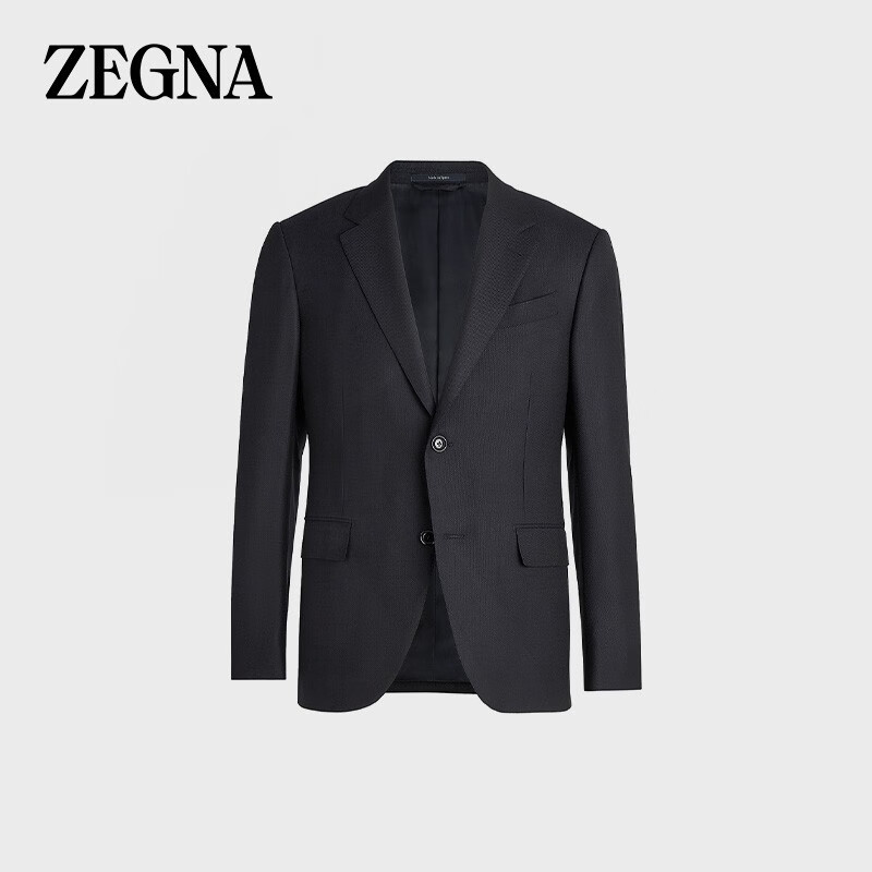杰尼亚（Zegna） 经典款 男士蓝色羊毛混纺西服外套 Q50501-12TK20-54