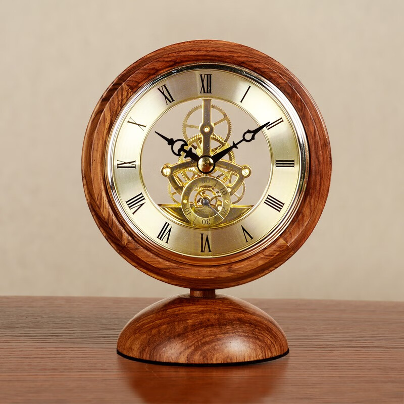 汉时刺猬紫檀木座钟古典创意客厅台钟卧室桌钟透视时钟摆件复hd19