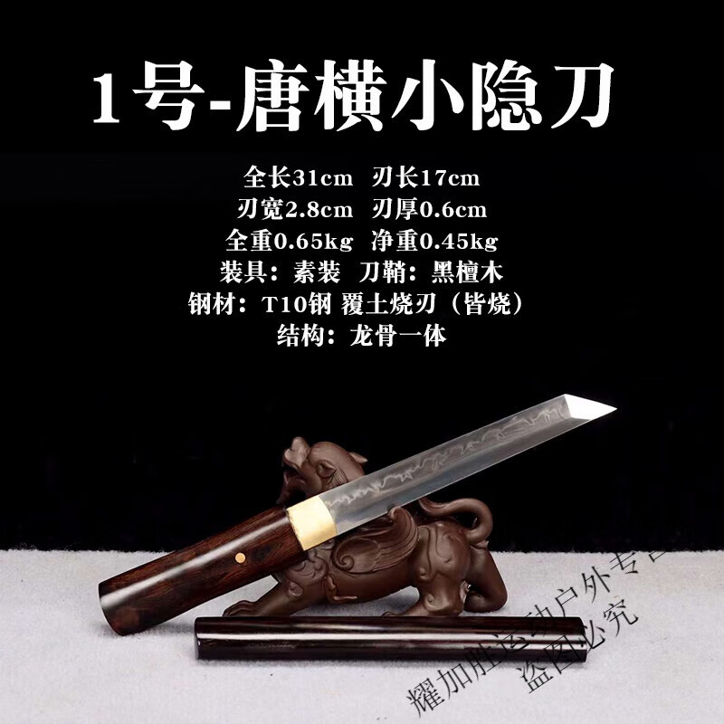 科悍(kenhan)短刀 素装唐i横刀宝剑隐剑 简约短剑刀具防身冷未开刃