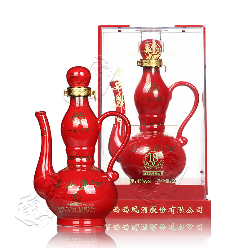 西凤酒 绵柔凤香型 一壶老酒 白酒 整箱团购 45度红瓶v18(500mlx1)