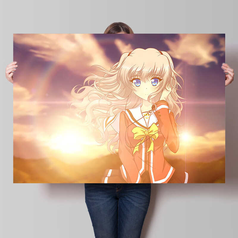 允鹿友利奈绪海报charlotte夏洛特动漫周边二次元宿舍卧室超大墙贴纸