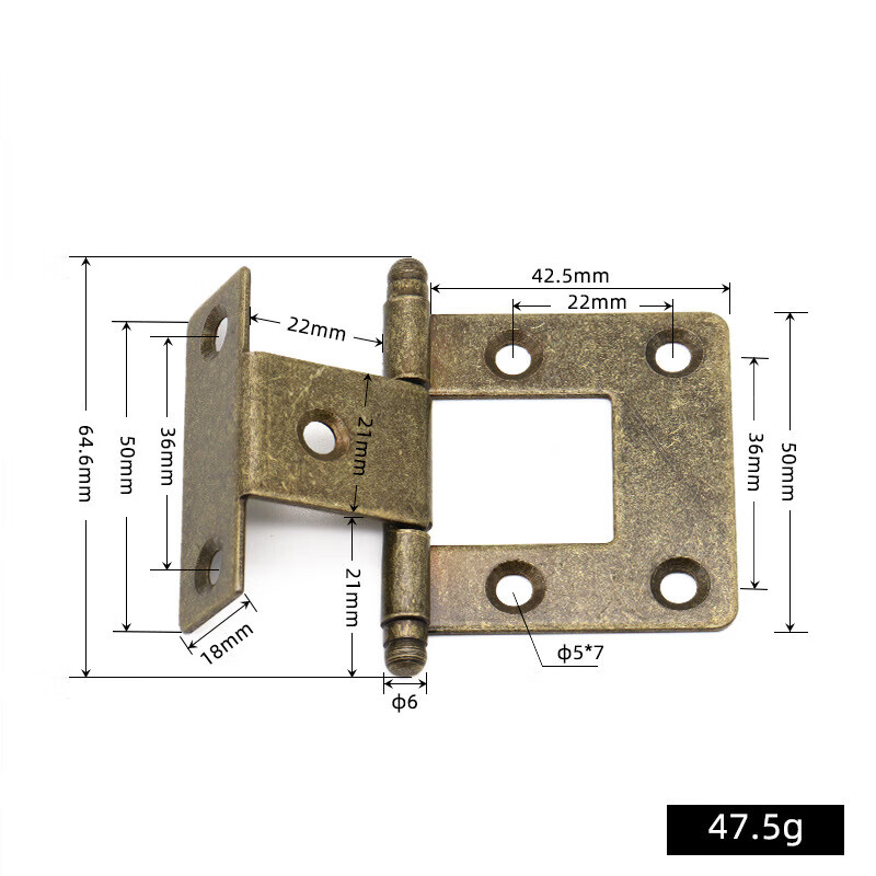 蕴璞新中式铁铰链三折合页各种折弯仿古子母异形合页家具五金配件 a款