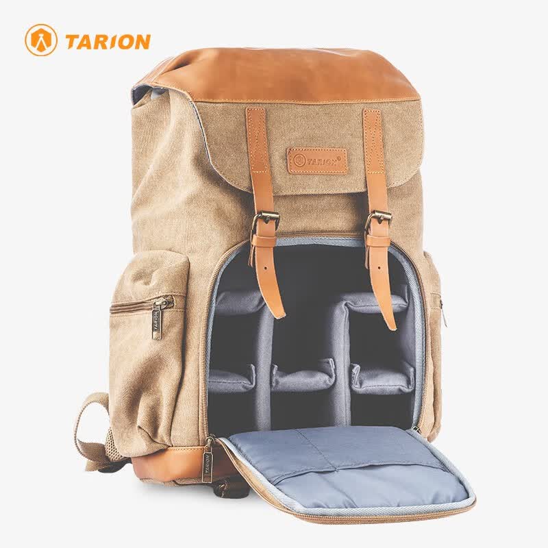TARION 德国相机包单反双肩背包便携牛皮帆布摄影包佳能尼康内胆包M02 复古黄高性价比高么？