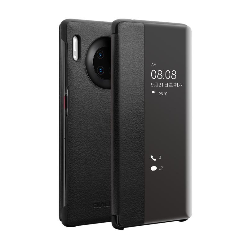 洽利真皮华为Mate30Pro5G手机壳，拒绝碎屏防摔智能视窗全包男女|京东怎么查手机壳保护套历史价格