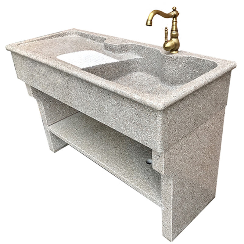 沃嘉沃嘉 石头洗衣池石材水池一体整石洗衣池阳台盆户外落地简易庭