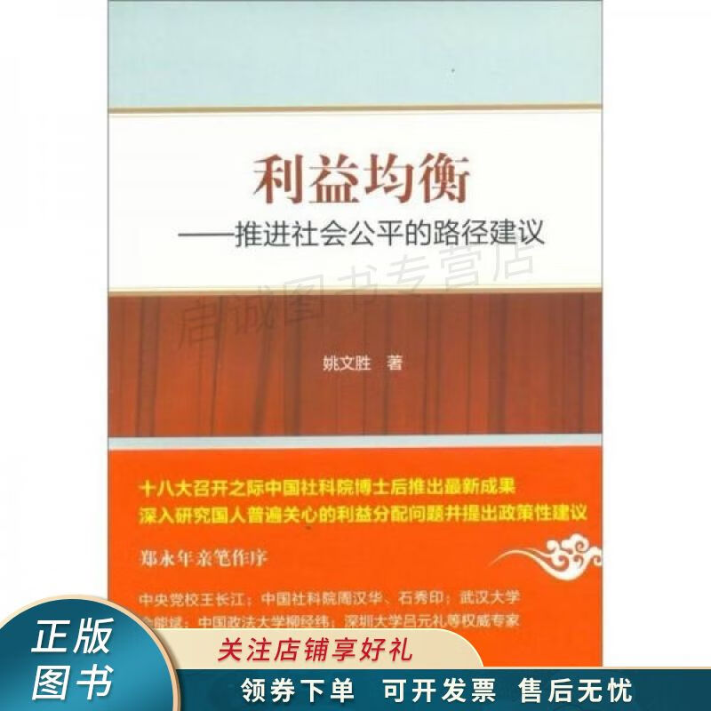 利益均衡:推进社会公平的路径建议 姚文胜 【稀缺图书,放心购买】