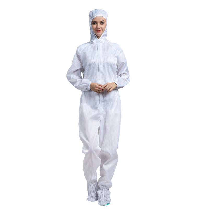 翰洋潔凈（HANYANGCLEAN）無塵服 連體防靜電服連帽連腳防塵服潔凈區(qū)凈化防護工作服可定制 白色XL