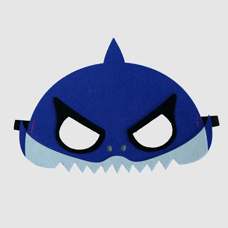 动物鲨鱼一家面具 小丑鱼海龟章鱼眼罩鲨鱼披风表演道具 鲨鱼爸爸面具