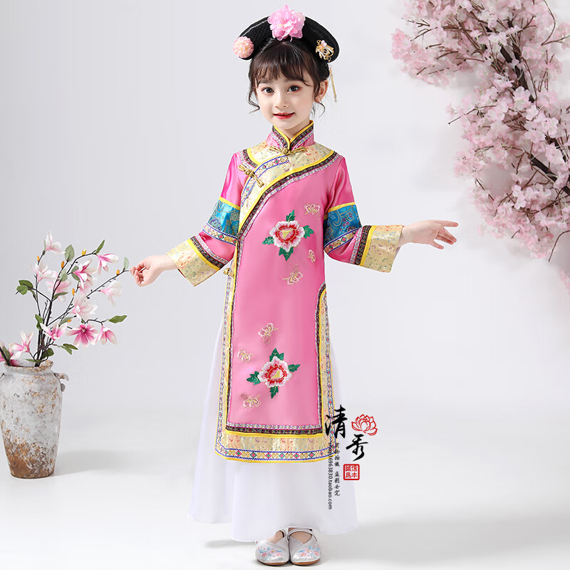 菲奢兰满族清朝还珠格格服装公主清朝晴川宫女满族旗服甄嬛传演出服