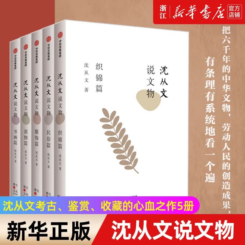【套装5册】正版包邮 沈从文说文物 沈从文考古 鉴赏 收藏心血之作把六千年的中华文物 劳动人民的创造成果有条理有系统地看一个遍