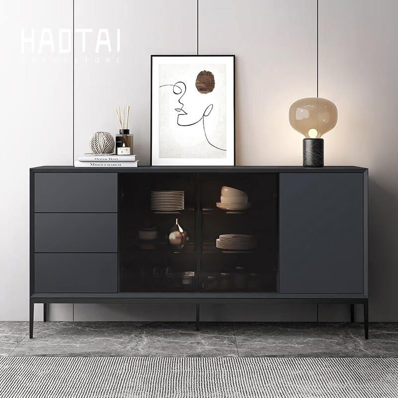 方合子(boxes fun)意式极简餐边柜酒柜烤漆现代实木感应灯茶水收纳