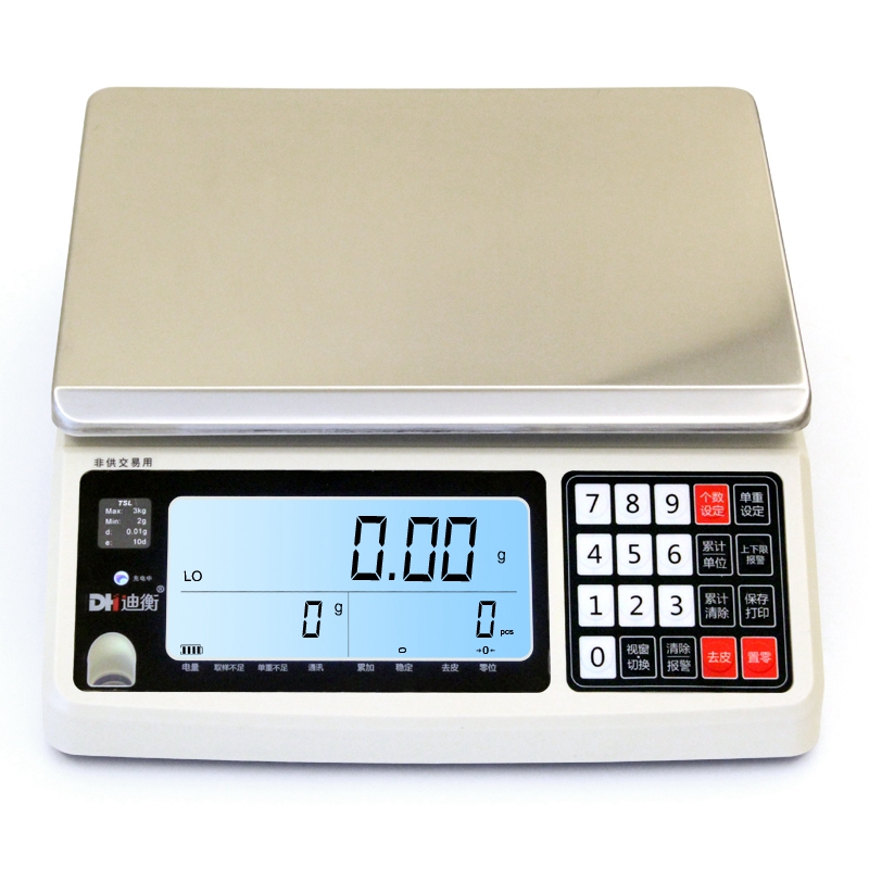 迪衡高精度计数电子秤工业台秤商用计重桌秤点数克称 称重30kg/ 精度1g
