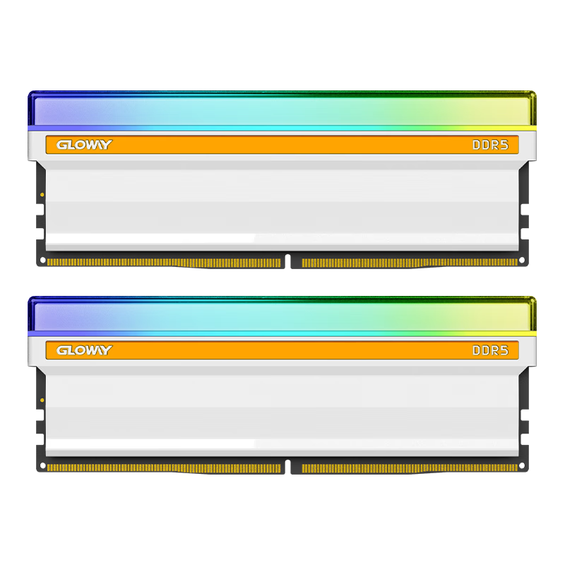 GLOWAY 光威 神策RGB系列 DDR5 6400MHz RGB 台式机内存 灯条 皓月白 32GB 16GBx2 CL32