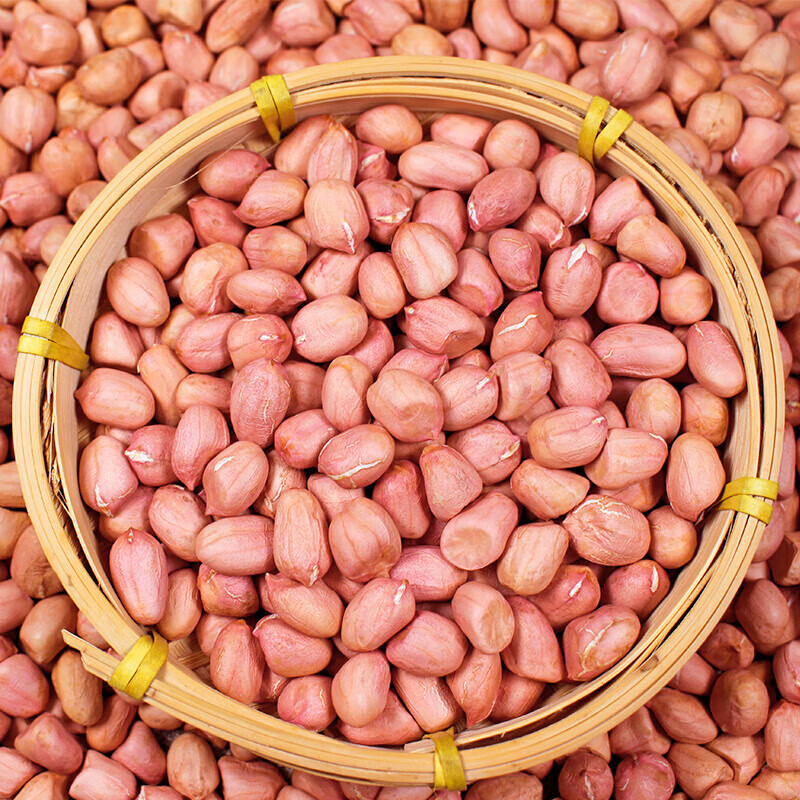 味巴哥红皮小花生米新鲜红衣生山东新货去壳5斤四粒红花生仁油炸 红皮