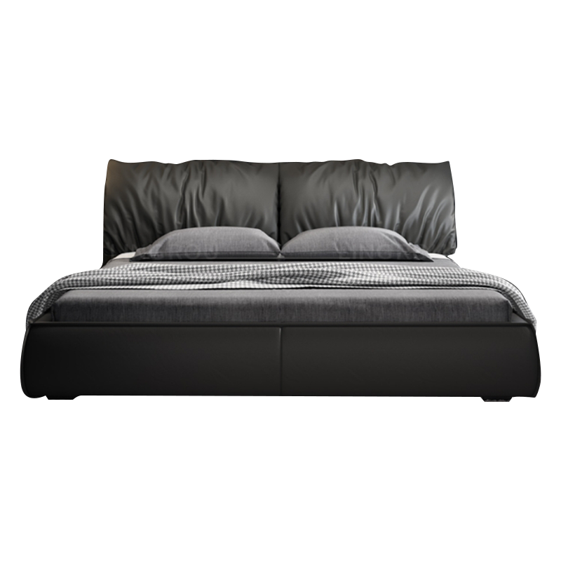 卓昙 床 意式极简真皮床双人现代简约1.8米x2米大床主卧新款软包baxter云朵床 单床+八星睡感乳胶床垫 1800mm*2000mm  框架结构