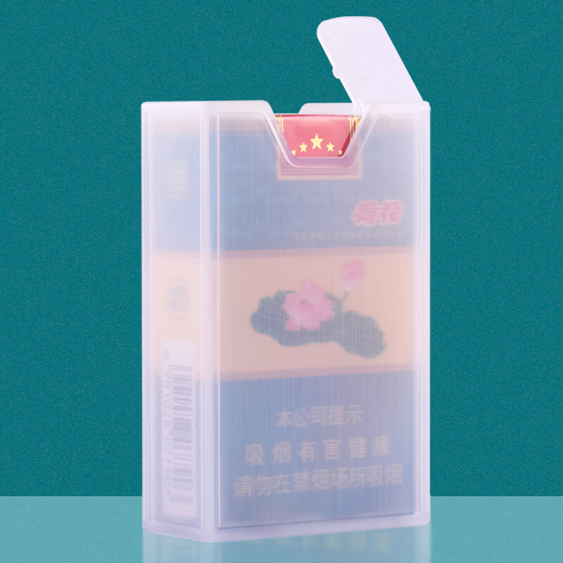 橙央加厚硬软包烟盒整包支装便携创意个性烟套防压塑料透明烟盒翻盖 软包加厚1个(收藏送循环烟嘴)
