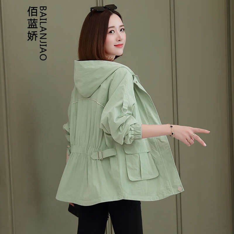 佰蓝娇 2020秋装新款秋季女装春秋时尚气质韩版女士休闲宽松连帽薄款