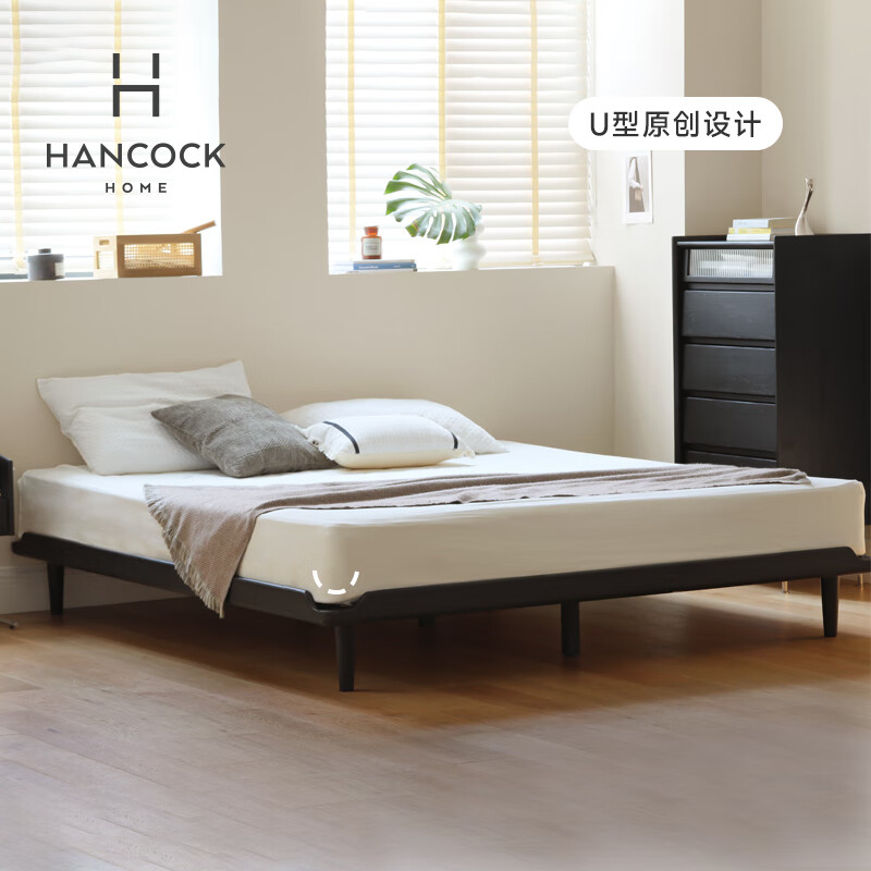 51.8米床 悠眠床-白蜡木中古黑 1500*2000