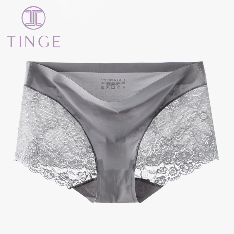 TINGE女式内裤，价格稳定高品质舒适，特别推荐TINGE3条中腰蕾丝平角内裤