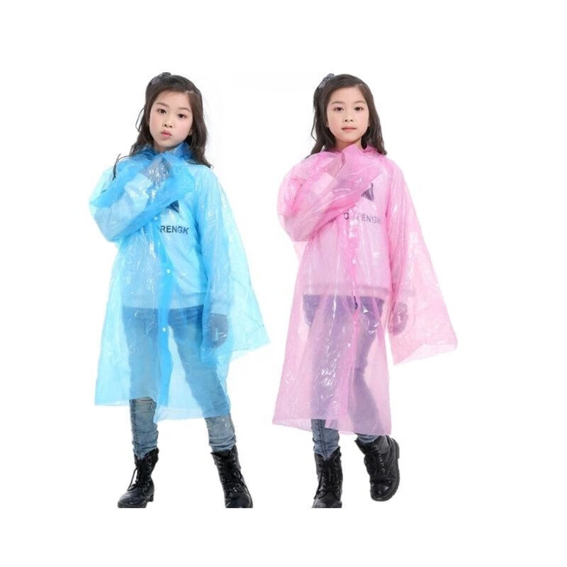 儿童雨衣一次性透明旅游加厚防水套头便携式男女童小孩幼儿园雨披 5件儿童雨衣 儿童款