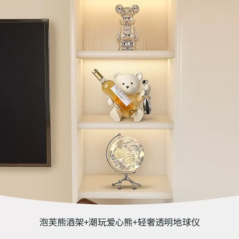 轻奢高档透明地球仪摆件创意客厅电视柜办公室桌面书房家居装饰品 简约三件套