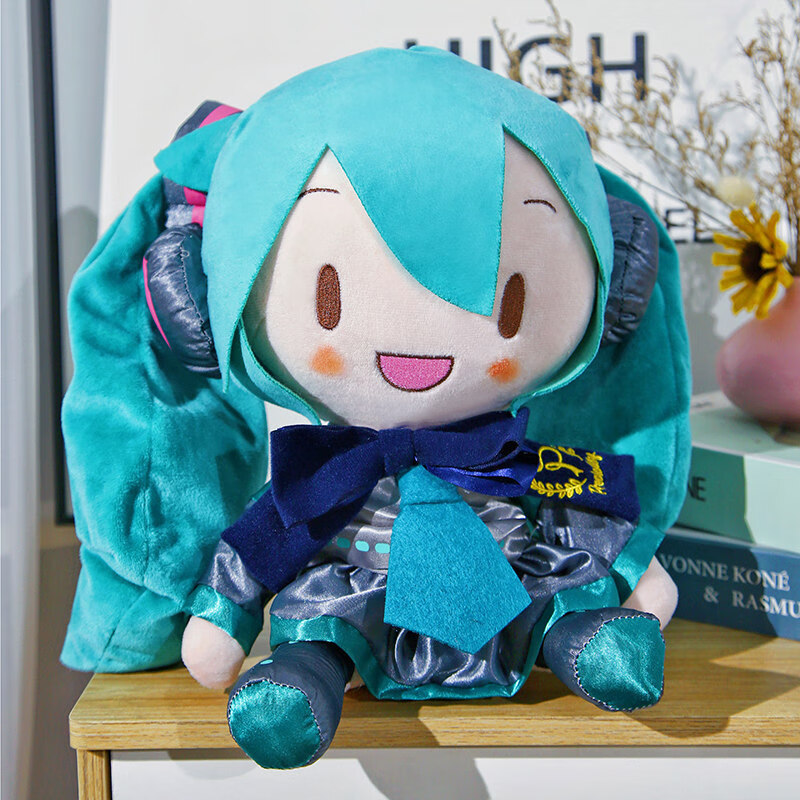 初音未来玩偶动漫周边玩偶蝴蝶结毛绒公仔动漫生日礼物雪樱 初音娃娃
