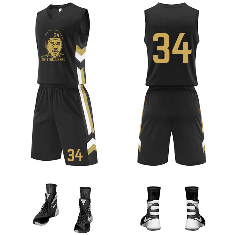 篮球服套装男球衣儿童比赛训练营队服定制30号球星头像篮球服 字母哥