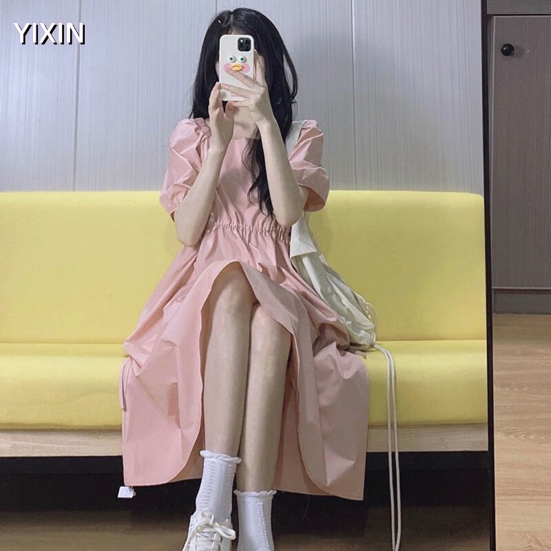 与欣夏季短袖女生裙子学生连衣裙子夏天22年新款衣服少女初中生高中生