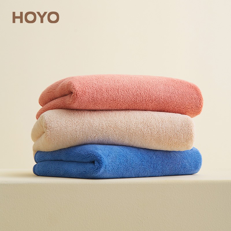 hoyo 毛巾三条装 a类加厚成人男女洗脸澡面巾 比纯棉吸水速干毛巾 松